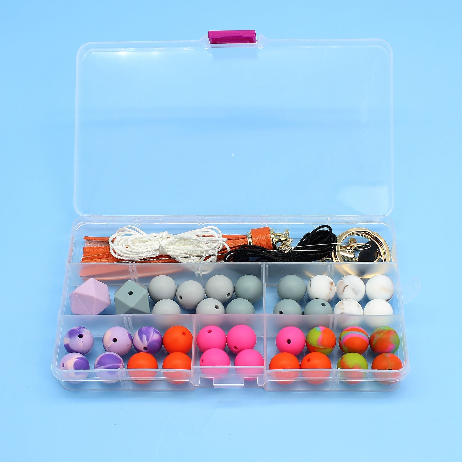 Kit de material de llavero de muñeca de cuentas de silicona DIY al por mayor